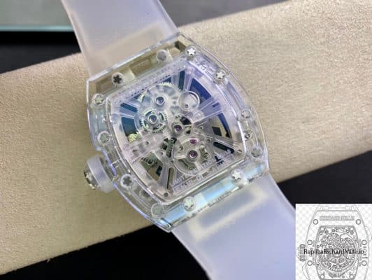 Replica RM12 01 Tourbillon Transparent White Strap