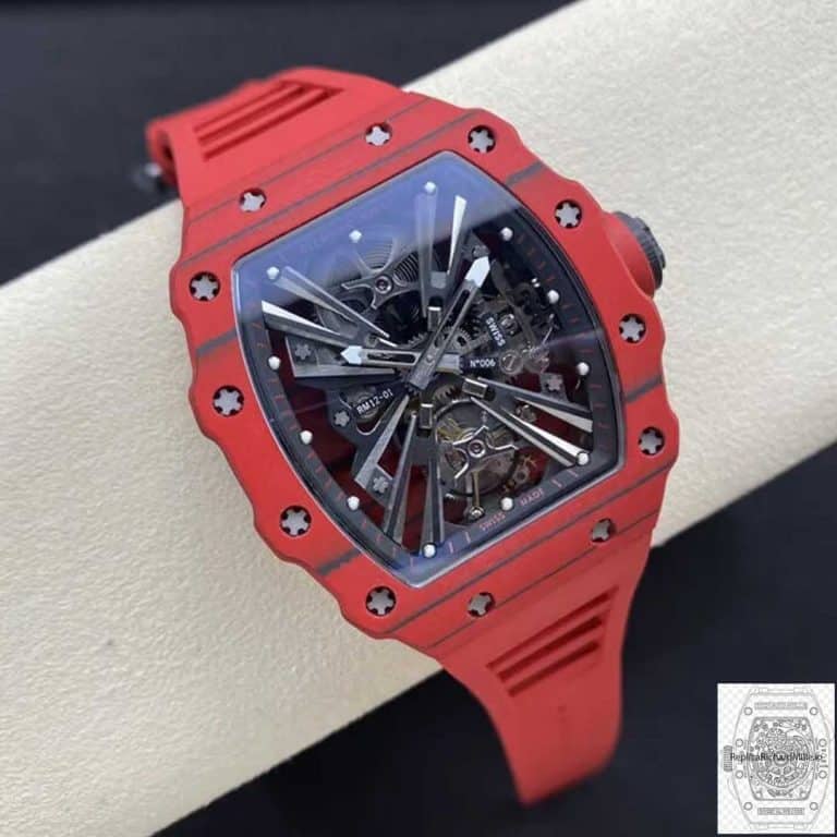 Replica RM12 01 Tourbillon Red Rubber Strap