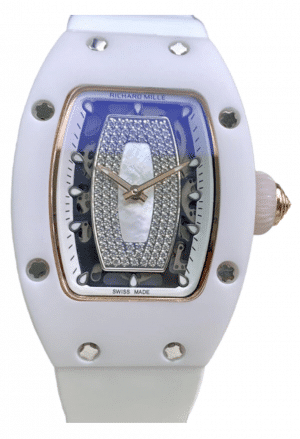 Replica Richard Mille 07-01 Diamond Dial and White Strap
