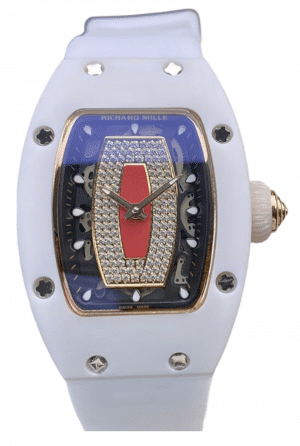 Replica Richard Mille 07-01 Diamond Dial and White Strap