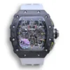 Replica Richard Mille 011-03 Carbon Fiber White Strap