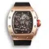 Superclone Richard Mille 011-03 flyback rose gold and black strap