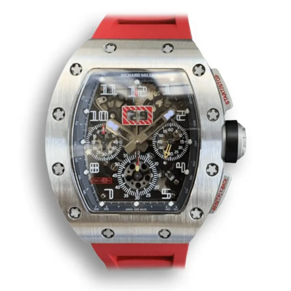 Replica Richard Mille-011 Red Rubber Strap