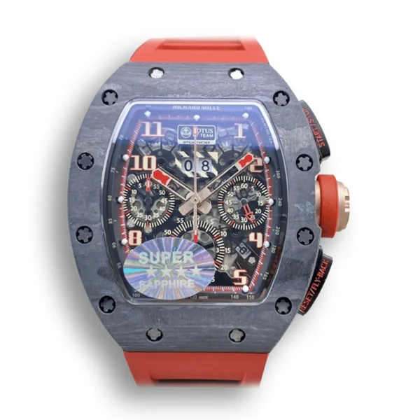 Replica Richard Mille 011 Red Rubber Strap