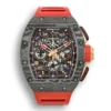 Replica Richard Mille 011 Forged Carbon Red Rubber Strap and Black Case