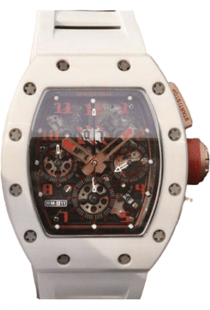 Super clone RM 011 Swiss ETA7750 Crystal Dial With Red Paint On Marker