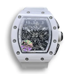 Superclone Replica Richard Mille 011 with White Rubber Strap and White Case