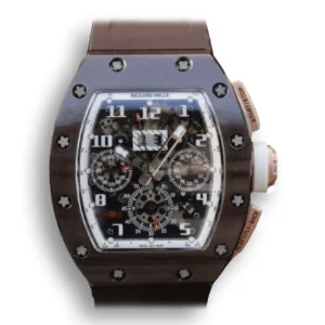 Super clone Richard Mille 011 ETA7750 Brown Ceramic and Brown Strap