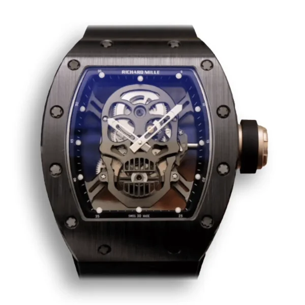 Super clone RM 052-01 Black Ceramic Grey Skull Dial Swiss Movement