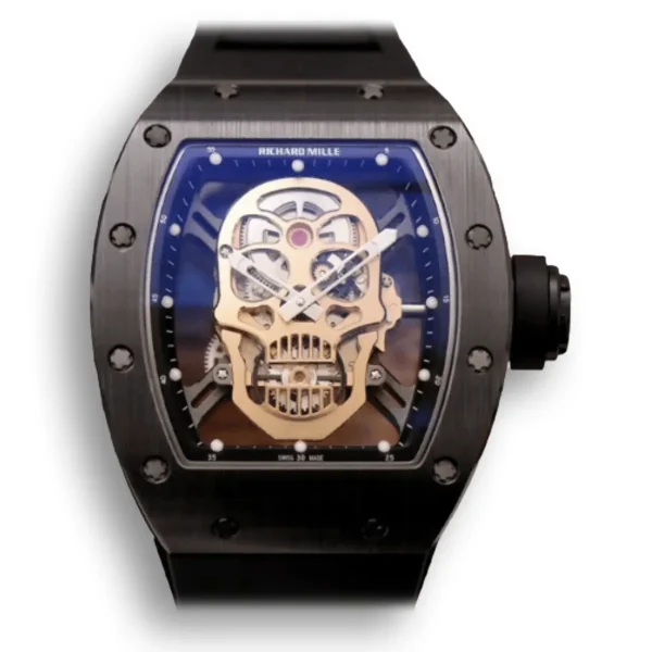 Super clone RM 052-01 Rose Gold Skull Dial Swiss Movement