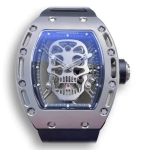 Superclone Richard Mille 052 Tourbillon Skull Dial with Black Strap