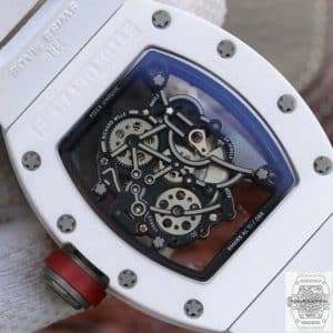 RM055 Best Edition KV Factory Ceramic White Rubber Strap