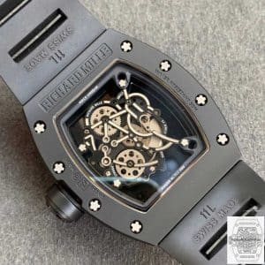 RM055 Best Edition KV Factory V2 Black Ceramic Rubber Strap