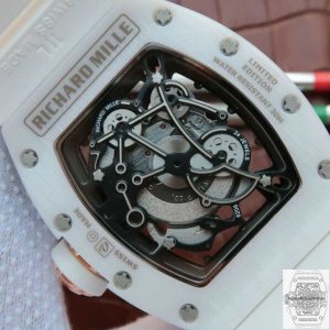 RM055 Best Edition KV Factory White Ceramic Rubber Strap