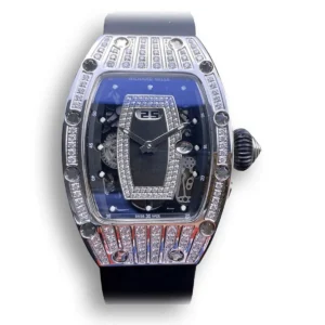 Replica Richard Mille 07-01 Diamond Case with Black Strap