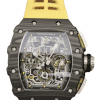 Super clone Richard Mille 011 Carbon Fiber and Yellow Strap