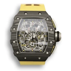 Super clone Richard Mille 011 Carbon Fiber and Yellow Strap