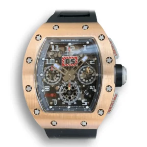 Replica Richard Mille 011 Rose Gold with Black Strap