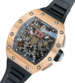 Replica Richard Mille 011 Rose Gold with Black Strap