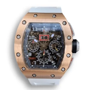 Superclone Richard Mille 011 Rose Gold Case and White Strap