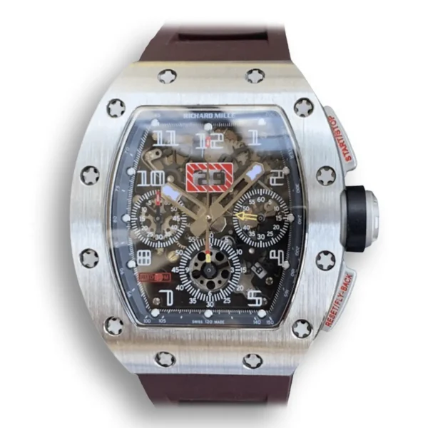 Replica Richard Mille 011 Titanium Case and Brown Strap