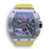 Replica Richard Mille 011 Titanium Case Yellow Strap