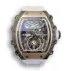 Superclone Richard Mille 21-01 Tourbillon Skeleton Dial and White Strap