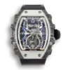 Super clone RM 21-01 Tourbillon Skeleton Dial Black Strap