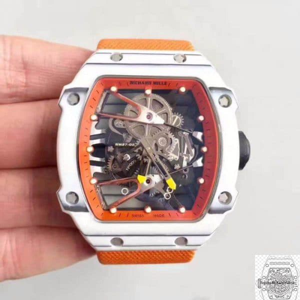 Superclone Richard Mille 27-02 with Orange Strap and White Case