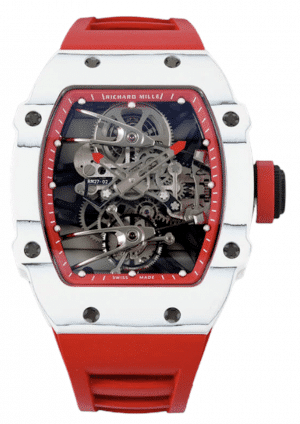 Superclone Richard Mille 27-02 Rafael Nadal Tourbillon with Red Rubber Strap and White Case.