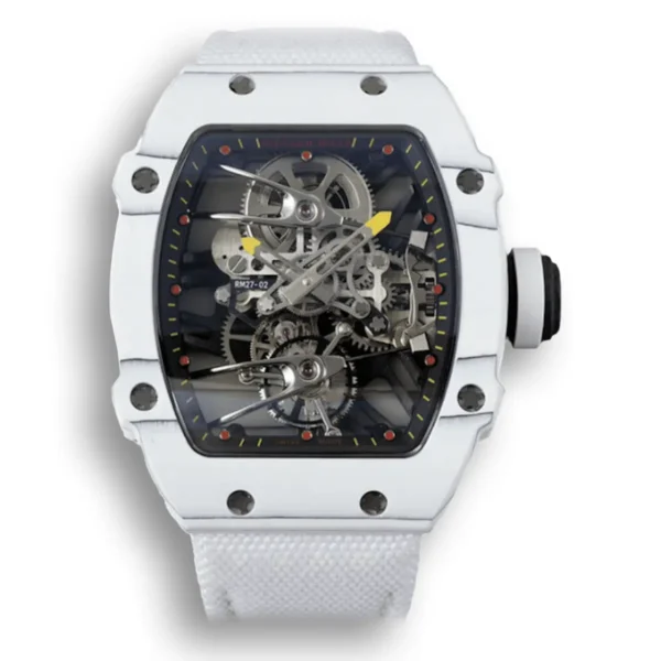 Superclone Richard Mille 27-02 Rafael Nadal Tourbillon White Strap and White Case