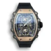 Superclone Richard Mille 21-01 Tourbillon Skeleton Dial and Black Strap