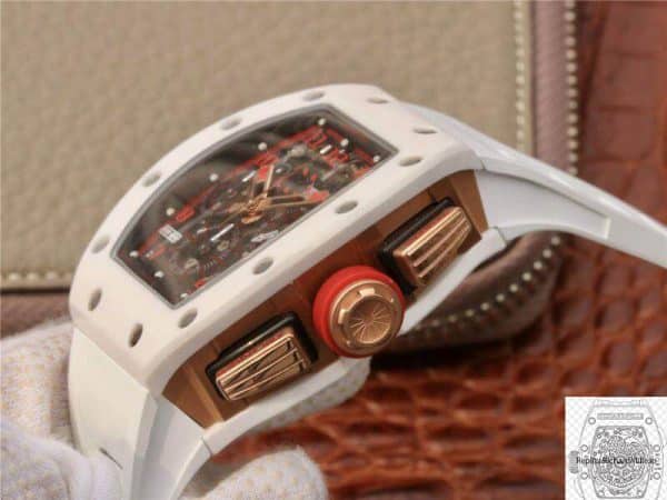 Photo 1 - RM 011 Replica RM 011 Swiss ETA7750 Crystal Dial With Red Paint On Marker