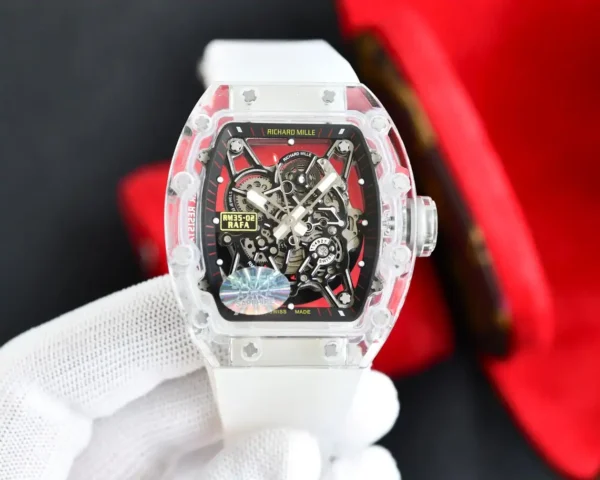 Photo 4 - RM 35-02 Replica Richard Mille RM35-02 Transparent Case White Strap