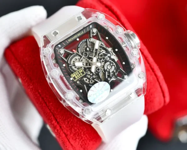 Photo 5 - RM 35-02 Replica Richard Mille RM35-02 Transparent Case White Strap