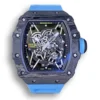 RM35-02 Best Edition T+ Factory NTPT Carbon Fiber Blue Rubber Strap