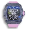 RM35-02 Best Edition T+ Factory NTPT Carbon Fiber Pink Rubber Strap