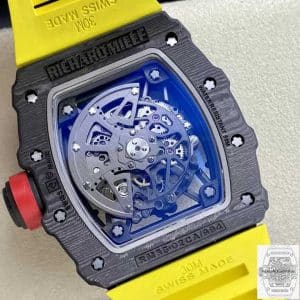 RM35-02 Best Edition T+ Factory NTPT Carbon Fiber Yellow Strap