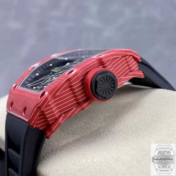 RM35-02 Best Edition T+ Factory Red Carbon Fiber NTPT Case Black Strap