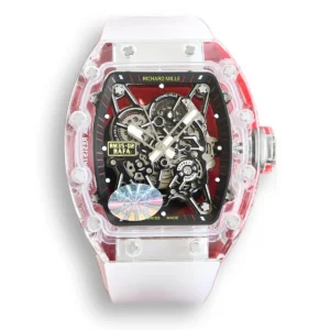 Replica Richard Mille RM35-02 Transparent Case White Strap