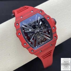 Replica Richard Mille RM12-01 Tourbillon 1:1 Best Edition RM Factory Red Rubber Strap