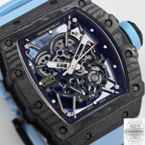 Replica Richard Mille RM35-02 Blue Rubber Strap