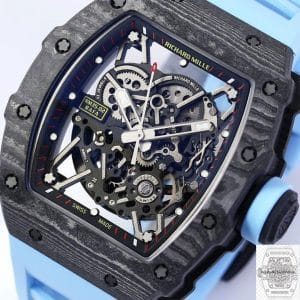 Replica Richard Mille RM35-02 Blue Rubber Strap