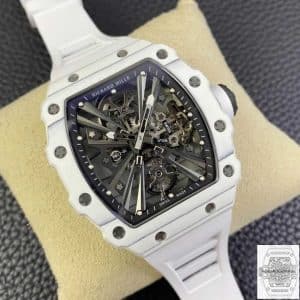 Replica Richard Mille RM12-01 Tourbillon 1:1 Best Edition RM Factory White Rubber Strap