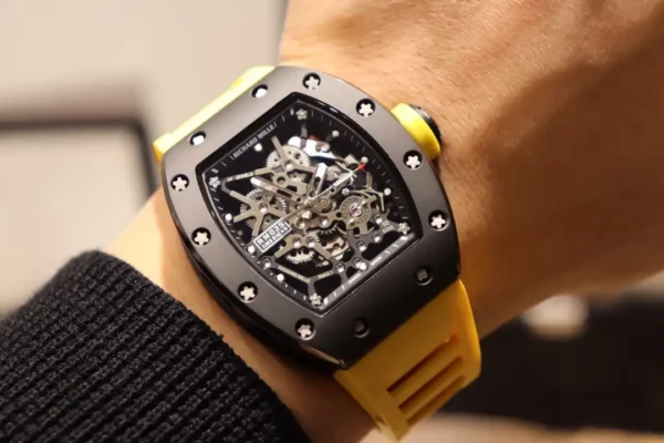 Replica Richard Mille RM035 BB Factory Yellow Rubber Strap - Image 7