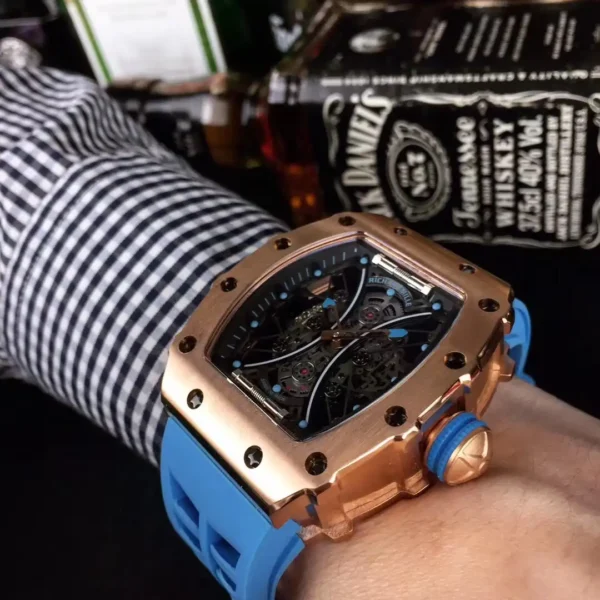 Photo 9 - New Models Replica RM 53-01 Rose Gold Strap Rubber Blue