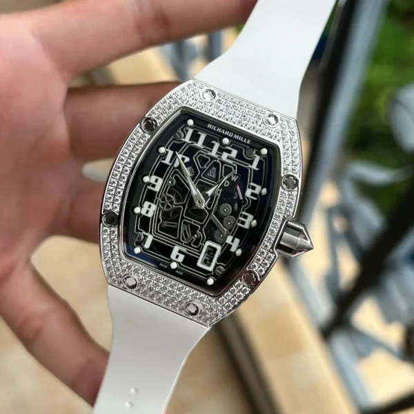 Photo 3 - New Models Replica RM 67-01 Titanium Diamonds White Strap