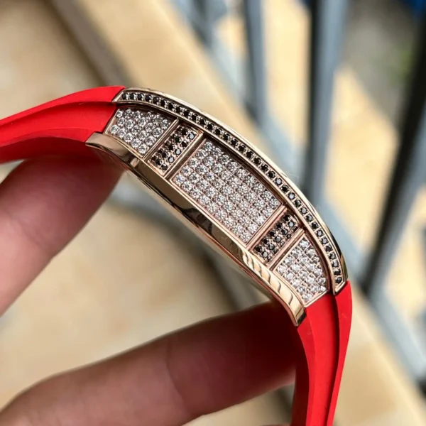 Photo 5 - New Models Replica RM 67-01 Rose Gold Diamonds Red Strap