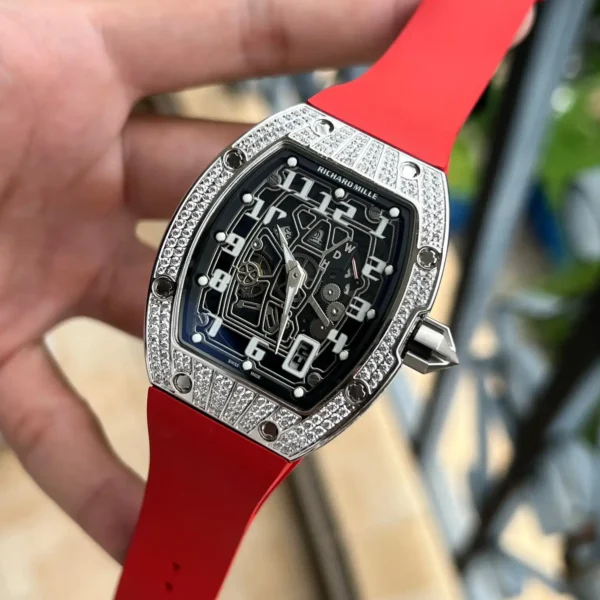 Photo 3 - New Models Replica RM 67-01 Titanium Diamonds Red Strap