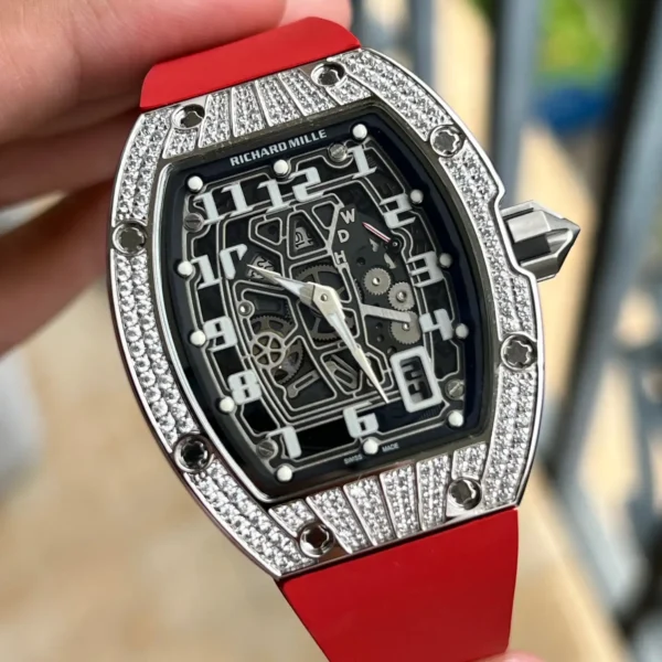 Photo 4 - New Models Replica RM 67-01 Titanium Diamonds Red Strap